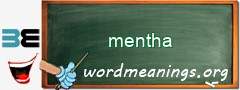 WordMeaning blackboard for mentha